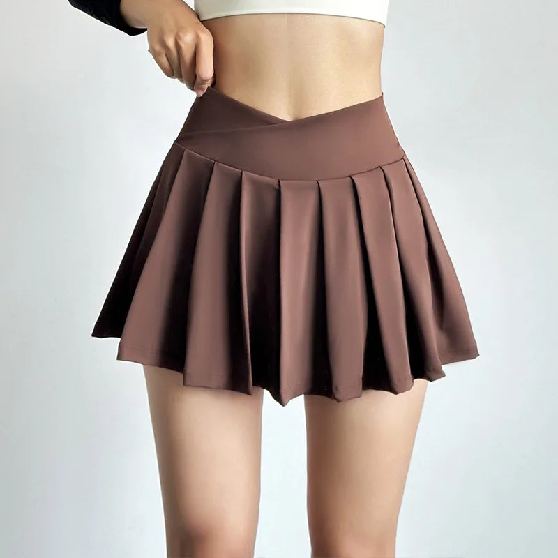 Sports short skirt women summer anti-walk yoga pants running fi...